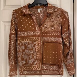 Joie Tan Paisley Top